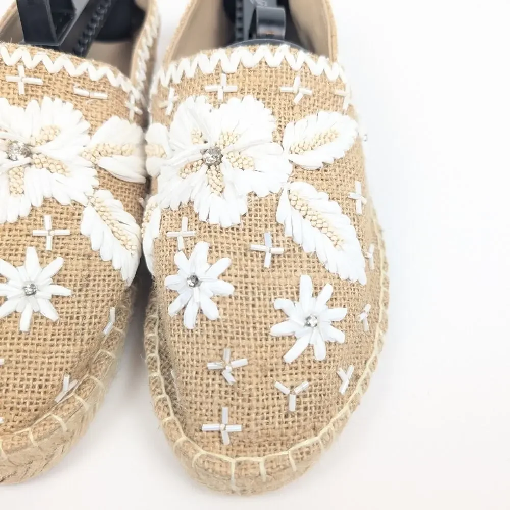 Antik Batik Tori Espadrilles EU 38 Natural Slip On Woven Flat Resort Boho